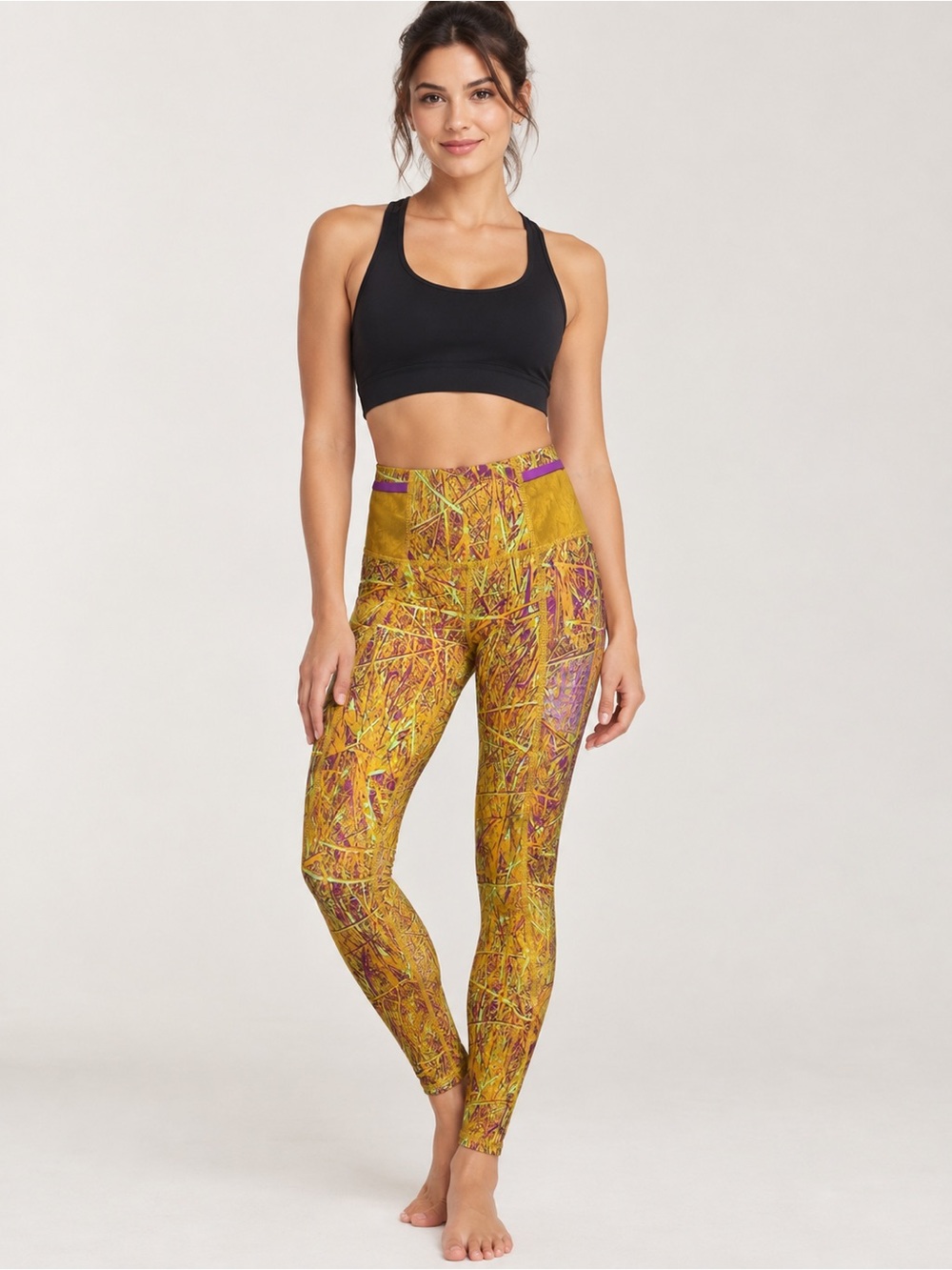 The North Face Trailwear QTM High-Rise 7/8 Tights Yellow Purple XS